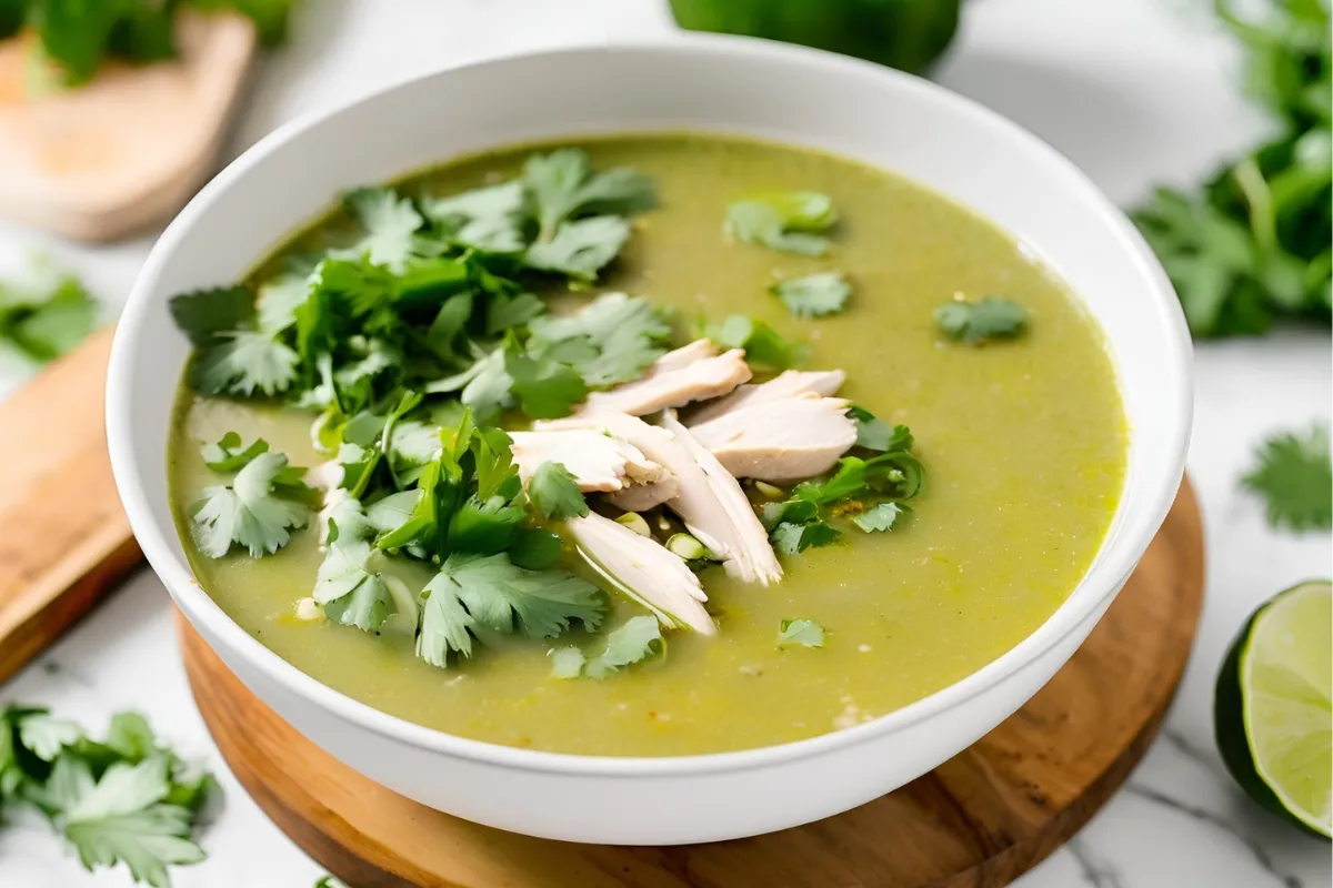 Chicken Poblano Soup in a Bowl