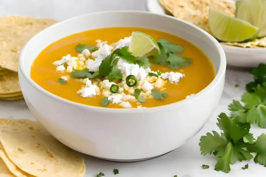 Soup Served with Garnishes