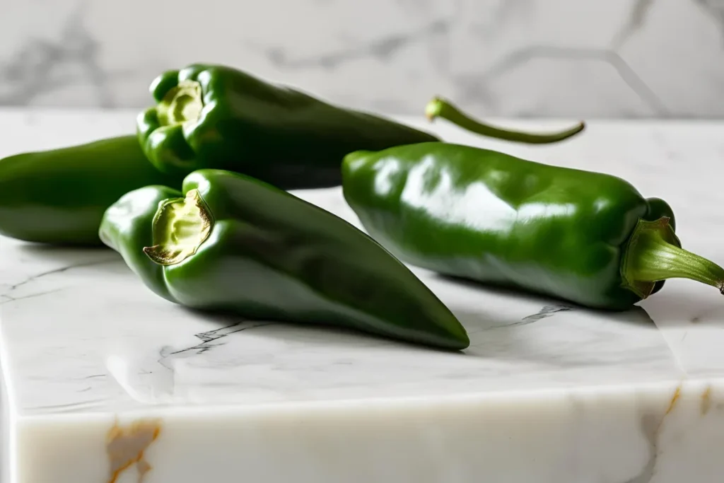 Fresh Poblano Peppers Close-Up