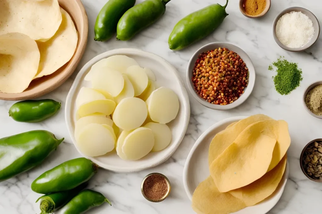 Ingredients for Easy Potato Green Chile Tacos