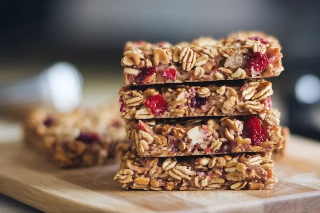 Strawberry Granola Bars Stacked